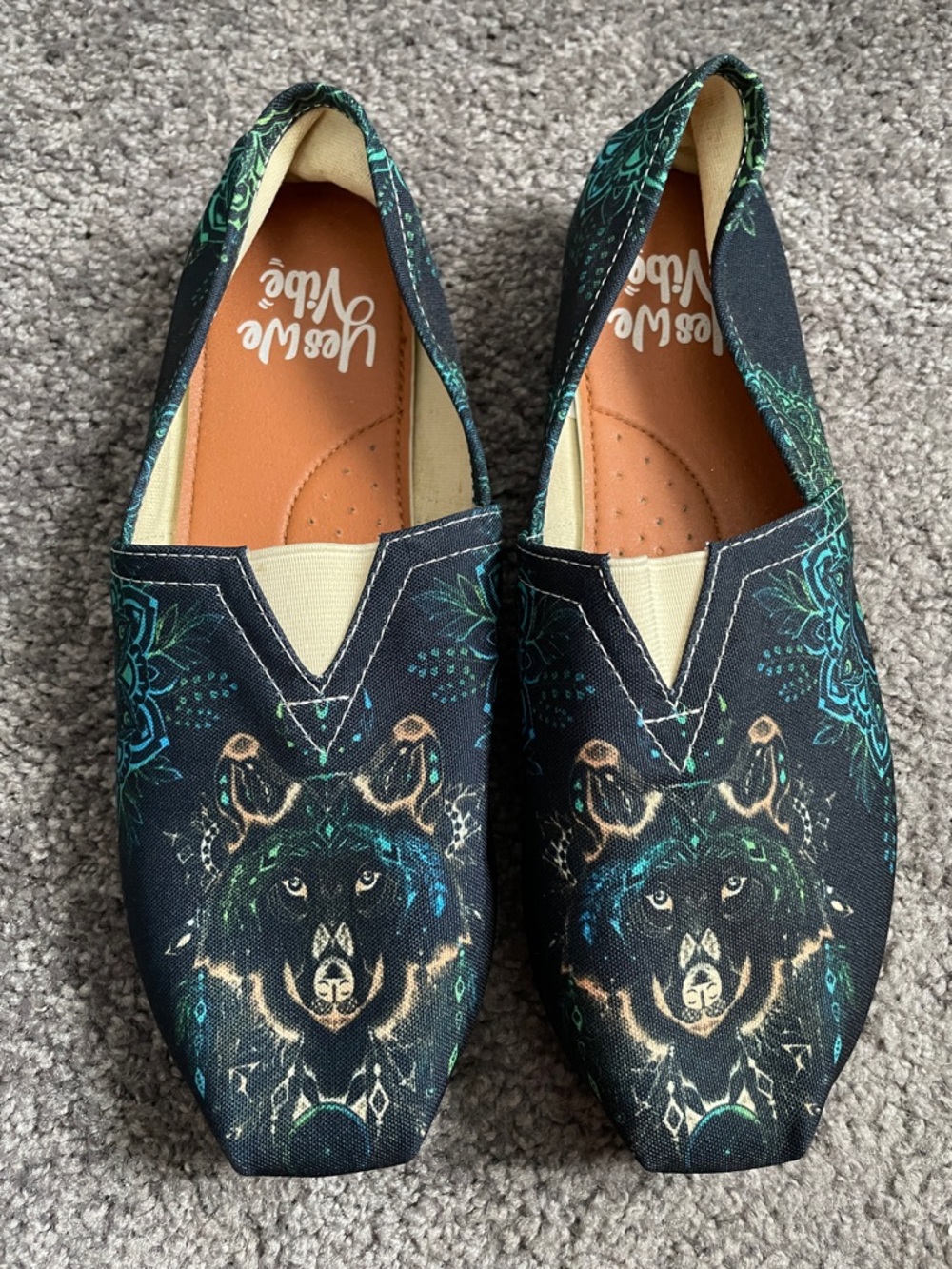 Bohemian Wolf Wild Slip On Flats